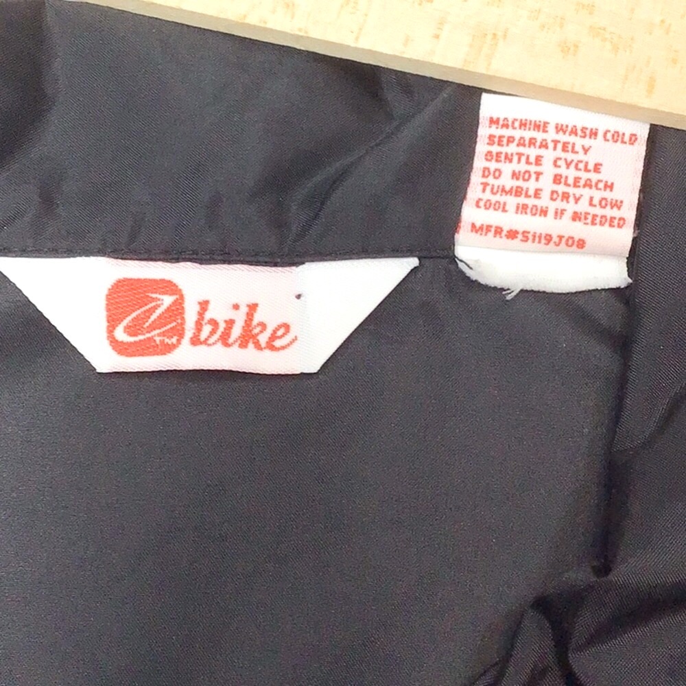 VTG BIKE Windbreaker Black White Zip Front Nylon Unlined Jacket Sz.M - Picture 7 of 9